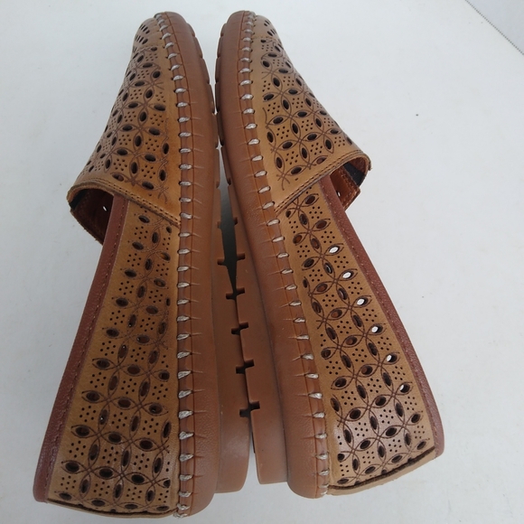 Spring Step Brown Perforated Loafers - Picture 7 of 9